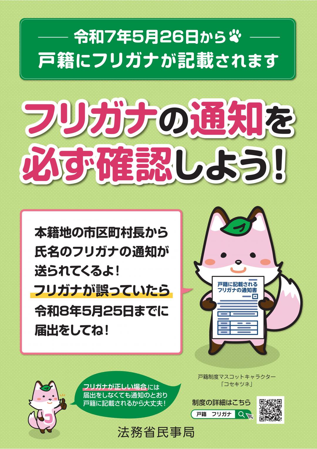 振り仮名記載のポスター